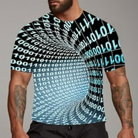 Ociviesr Muške modne 3D print T majice Smiješna grafika Uzorak Crewneck Majice kratkih rukava Majice