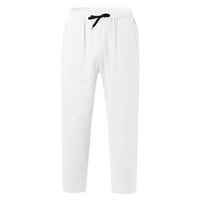 Vučeni muški dukseci Jogers, Unise 3D tiskani grafički 3D sportske hlače Ležerne dukseve bijele, 4xl