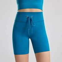 Sawvnm ženska modna casual puna boja visoki struk elastične joge hlače hlače poklon za odrasle