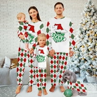 Smiješna porodica koja odgovara pidžamama Božić, Božićni PJS za djevojčice-crveno i zeleno plaćeno uzorak