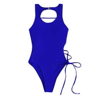 Jedan kupaći kostim za žene Tummy Control Tie Side Solid kupaći kostimi seksi kupaća odijela Royal Plava