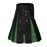 Duks za muške modni škotski stil Pleaid kontrastni džep u boji Pleted suknja