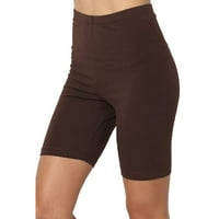 Ženske ravne vitke noge joga hlače elastične gamaše visokih struka Hlače kratke pantalone kava m