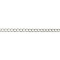 Bijeli srebrni lanac od srebra u pola okrugle žice