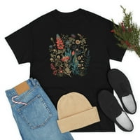 Grafička košulja prešanog Flowers Flowed Flowers, Vintage Cottagecore košulja Goblincore, tamna akademija