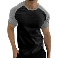 Muški majice Summer Casual Sports Boja blok kratke hlače rukavi okrugli vrat Modne T majice Slim Fit