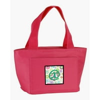 Carolines Treasures CJ2011-XPK- Pismo Cvijeće Ružičasta teal zelena početna torba za ručak, višebojna