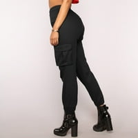 Teretne hlače Žene Baggy Y2K Plus Veličina Žene Soild pantalone Ležerne prilike Elastične strugove Ukupni