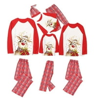 Wsevypo Podraduđivanje porodice pidžame postavlja Božić PJ-a s jelenom dugim rukavima i pletenim hlačama za odrasle dječje Xmas Sleep odjeće