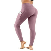 Avamo ženske sportske kompresijske hlače za obuku vježbanje za vježbanje sa džepovima Visoko struk vlagu