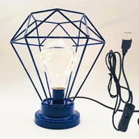 Svjetiljka za dijamantnu željeznu, noćna žarulja noćna svjetlost nordijska noćna lampa za stolu USB