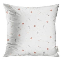 Bijeli akvarel mali cvjetovi i lišće osjetljivo cvjetno ružičasti grafički opružni sitni bacanje jastučnice
