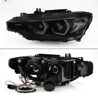 Odgovara 2012- Bmw F 3-serije Sedan Crn Dimljeni LED DRL projektor farovi