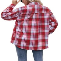 Niveer ženske bluze plairane vrhove majica dugih rukava Ležerne tuničke majice rever s crvenim s