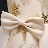 Haljine za cvijeće za vjenčanje ružičasta modna haljina za diplomiranje zvijezde Beige 2Y-3Y