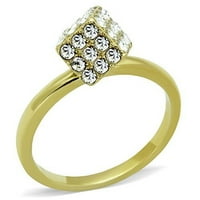 Luxe nakit dizajnira ženski zlatni prsten za angažman od nehrđajućeg čelika sa bezelom Tappered Top