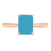 2.0ct smaragdni rez simulirani tirkizni 18K ružičasto zlatne obljetnice za angažman prsten veličine
