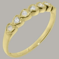 Britanci napravio 9k žuto zlato kubični cirkonijski i prirodni Opal Ženski godišnjički prsten - Opcije veličine - Veličina 8.5