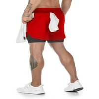 Bomotoo muške dna elastične ljetne hlače u trčanjima u trčanjima Lagane mini pantalone Fitness crveni