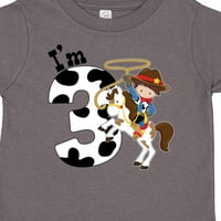 Inktastic Ja sam tri kaubojska jahanje konja za rođendanski poklon mališana majica dječaka