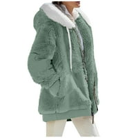 MLQIDK Zimski kaputi za žene plus veličine topli kaputi zakucane sa kapuljačom sa kapuljačom casual lagana odjeća MINT Green XXL