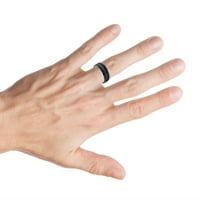 Crl Crna IP Plinovana karabida Crna shiny shoved Center brušeni rub vjenčani prsten za vjenčanje za