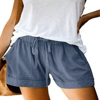 Uhndy ženske ležerne kratke hlače jasne boje elastičnih struka džepova džepova kratke hlače dame ljetna
