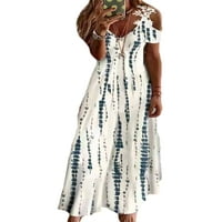 Bomotoo ženske casual maxi haljine V izrez labavo ljeto plaža sandress hawaiian visoka struka duga haljina