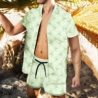 Havajska odijela za muškarce veliki i visoki tropski print s kratkim rukavima niz kratkim kratkim kratkim