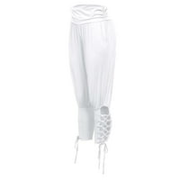 Žene Joga Sportwear čipke up zavojne hlače Ležerne prilike elastične strugove hlače pantalone hlače