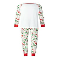 Calsunbaby Porodica koja odgovara Božićne pidžame, crtani print dugih rukava + pantalone odjeća za spavanje