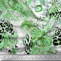 Soimoi Zelena mahovina Georgette tkanina Paisley & Leopard Životinjski kožni tisak Šiveno šivanje tkanine