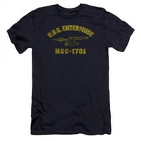 Trevco Star Trek & Enterprise Athletic Premium platnena, pamučna pamučna majica, mornarica, mornarica