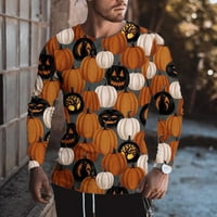 Lanner Muški vrhovi Halloween tiskani okrugli vrat dugih rukava majica Ležerne košulje Muška odjeća