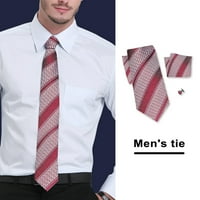 Tie Kerchief Cufflink set košulja košulje Silk plairani kravata sa manžetnim džepovima Elegantni vjenčani