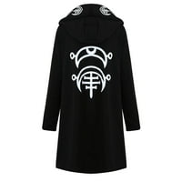 DTIDTPE jakne za žene Cardigan za žene Žene Dugi rukav Punk Moon Print kapuljač s kapuljačom Crni kardigan