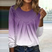 Ženski dugi rukav na vrhu Crewneck casual pulover Faisina ispisana bluza