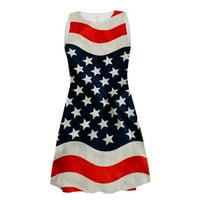 Gaecuw Patriotske haljine Američka zastava odjeću modni ljetni casual ljeto bez rukava Okrugli bušenje