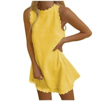 Sendresses za ženske haljine ljetne haljine za plažu Čvrsta boja majice haljina bez rukava casual labava