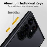 Samimore za Samsung Galaxy S Plus Case Aluminium Nevisni ključevi, ultra tanki visoki prozirni stražnji