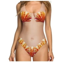 Swim odijela Ženska čišćenje moda Ženski jednodijelni tiskani bez rukava bikini set kupaći kostim push-up