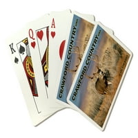 Crawford seoska SAD, Kolorado, Mule jelen u polju, fenjer Press, Premium igraće kartice, paluba za karticu