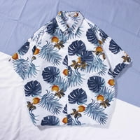 Muška povremena labava cvjetna od tiskana na plaži Havajski gumb s kratkim rukavima niz vintage haljina