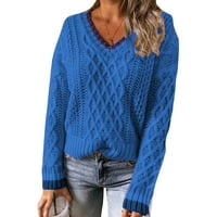 Outfmvch džemperi za žene modni labavi upleteni konovski šuplji dugi rukav džemper za ženske vrhove