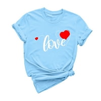 Ženski dan zaljubljenih ljubavni grafički ispis kratkih rukava kratkih rukava majica Trendy Labavi fit