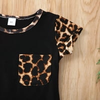 Multitrust Baby Girls Leopard Print Set odjeće, O-izrez s džepom + šorc