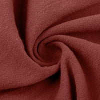 Ženske pamučne posteljine kaprisu hlače opušteno fit gumb elastični struk pune boje pravne hlače sa