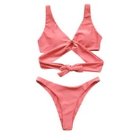 Ženski modni bikini set kupaći kostim s kupaćim kostimima od punog boja za plažu odjeće Tummy Control