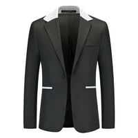 Leey-World Blazers za muškarce Muške labave boje podudaranje s jednim džepnim kaputom odijelo za lov