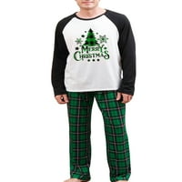 Porodično podudaranje pidžama Božićne PJS slovo stabla Ispis zanimak noćnog odjeća za spavanje s dugim